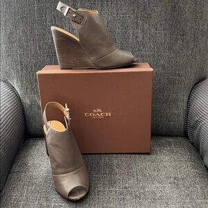 Coach Women's Taupe Wedge Heels